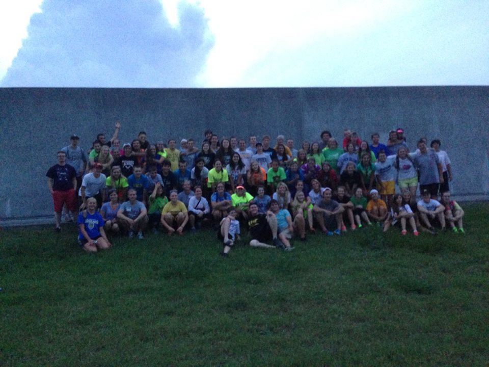 The group in front of the Ninth Ward Levee.