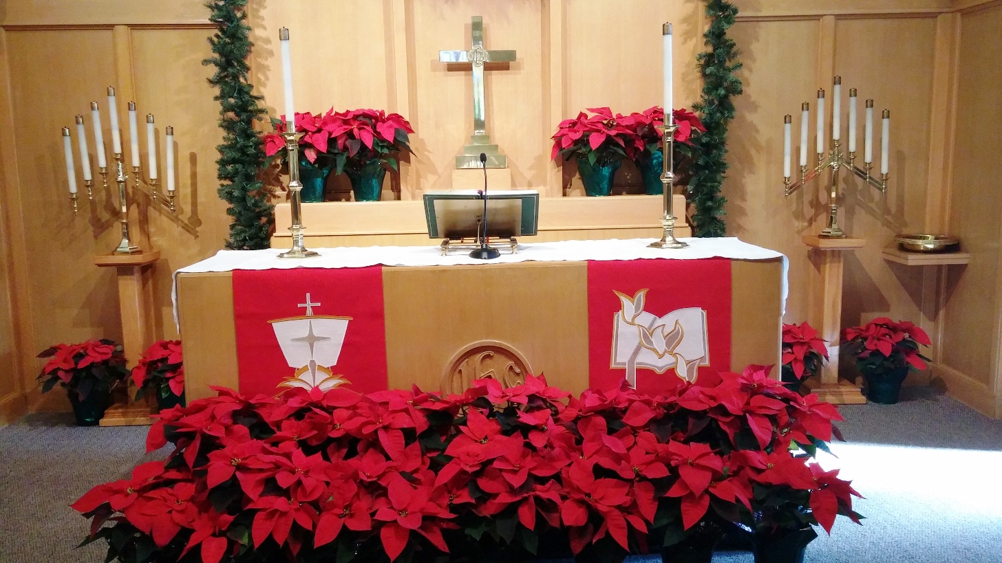 FLC Altar with Red poinsettias
