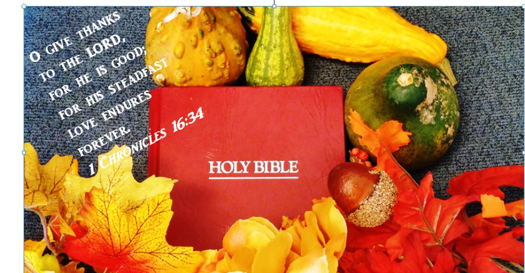 Bible with fall gourds